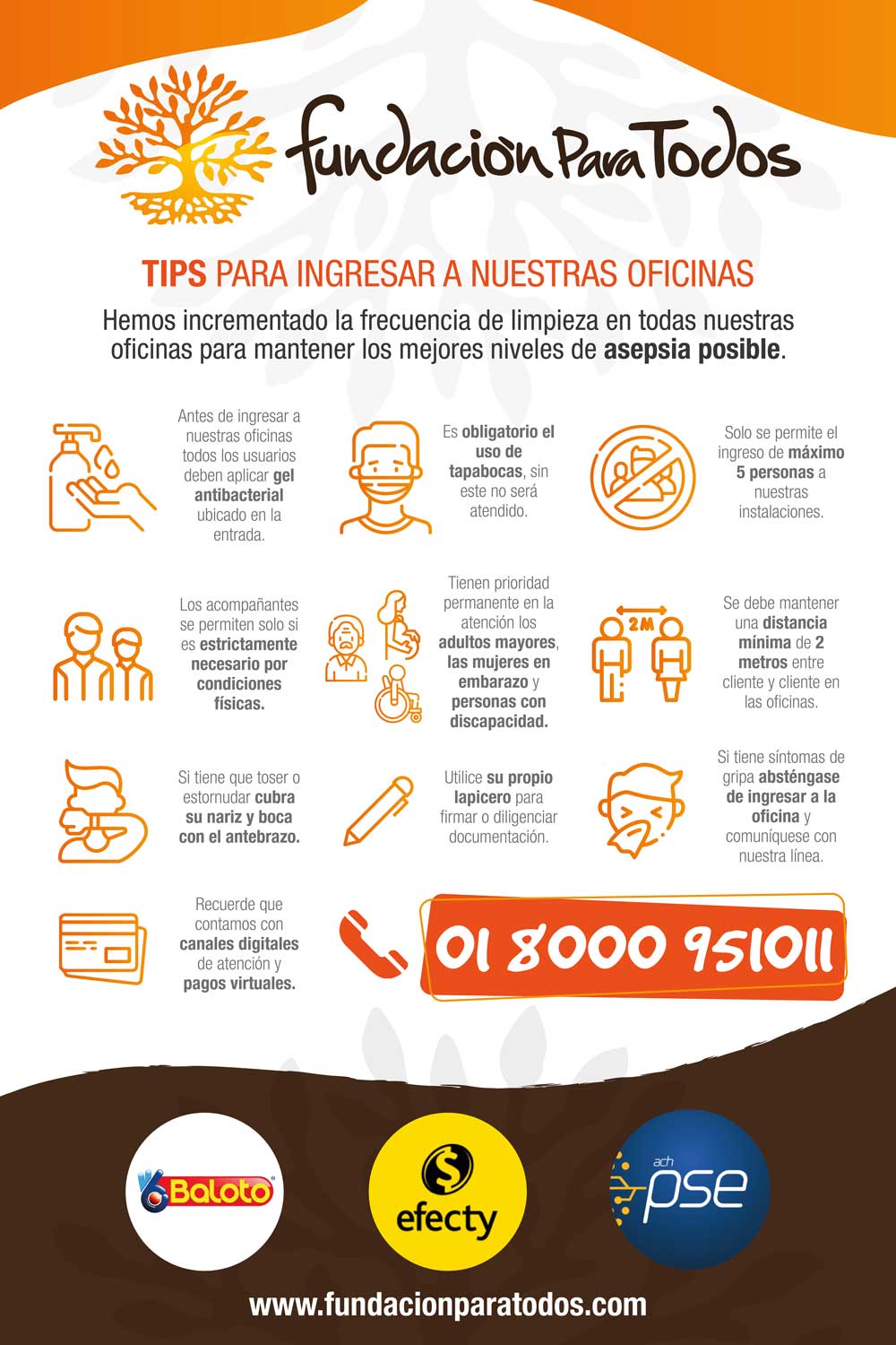 Tips para ingresar a nuestras oficinas - Fundación para todos